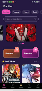 FunComic home screen